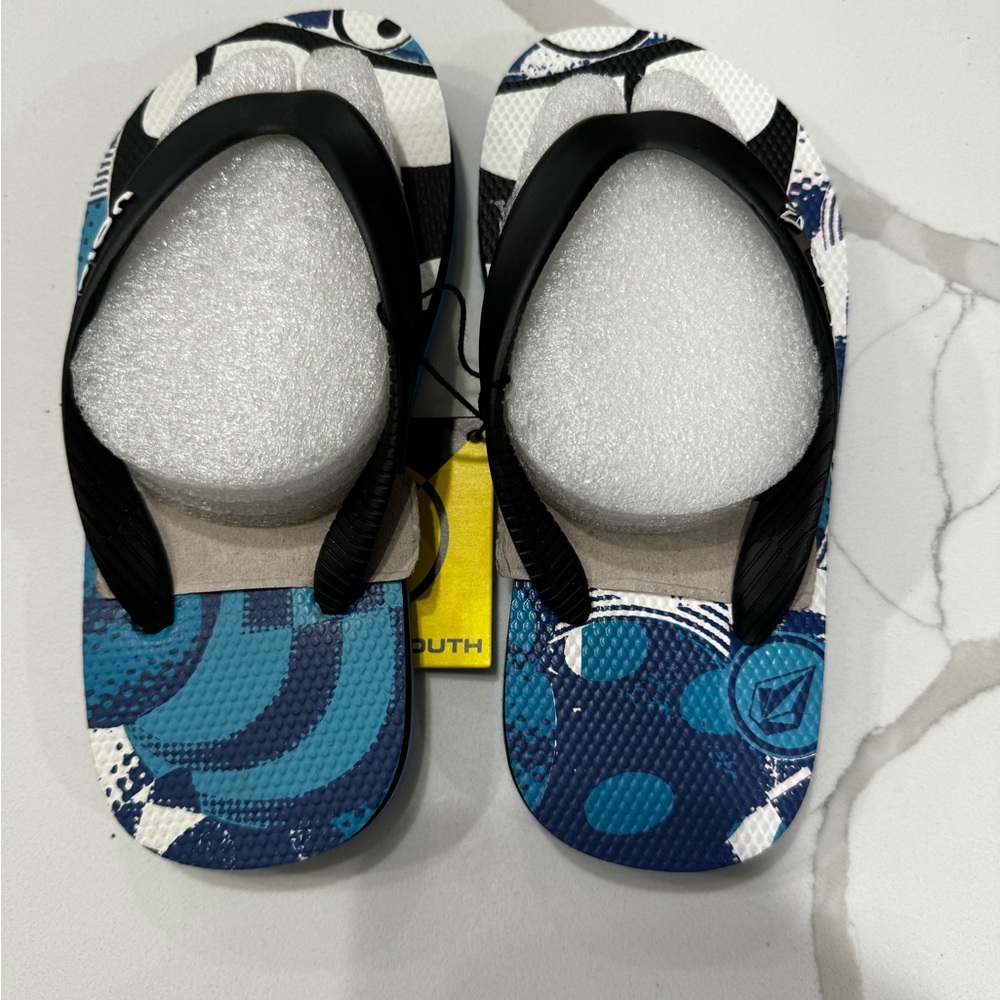 Volcom Little Youth Comfort Blue Kids Sandals NWT MSRP $14